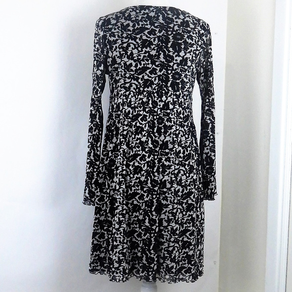 BCBGMAXAZRIA Transparent Long Sleeve Black Dress - Picture 2 of 8
